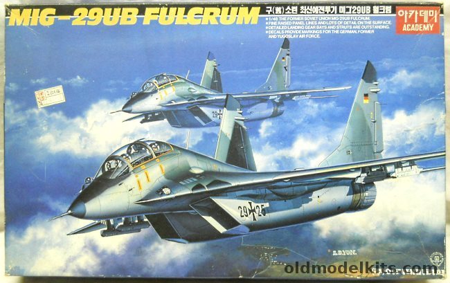 Academy 1/48 Mig-29UB Fulcrum B Two-Seat Training Fighter - German / USSR / Yugoslavian Air Force, FA086-6000 plastic model kit